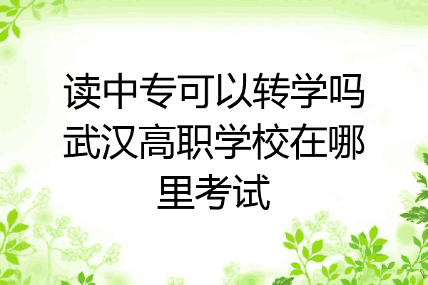 读中专可以转学吗武汉高职学校在哪里考试