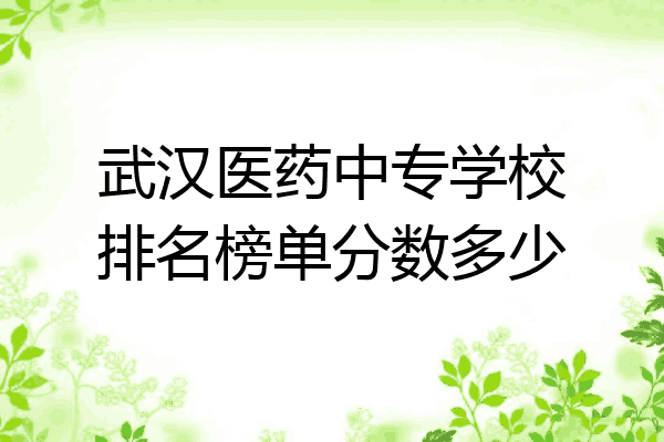 武汉医药中专学校排名榜单分数多少