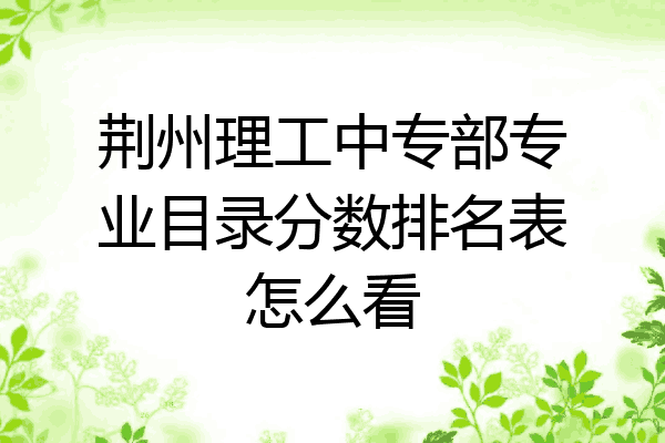 荆州理工中专部专业目录分数排名表怎么看