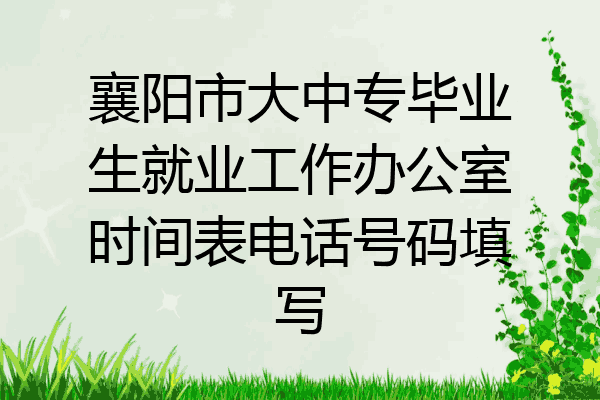 襄阳市大中专毕业生就业工作办公室时间表电话号码填写
