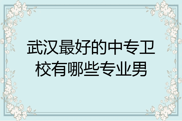 武汉最好的中专卫校有哪些专业男