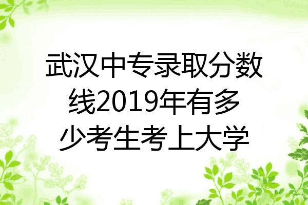 武汉中专录取分数线2019年有多少考生考上大学