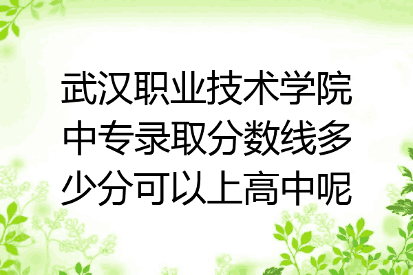 武汉职业技术学院中专录取分数线多少分可以上高中呢