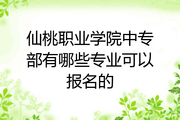 仙桃职业学院中专部有哪些专业可以报名的