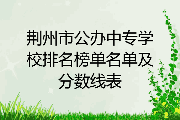 荆州市公办中专学校排名榜单名单及分数线表