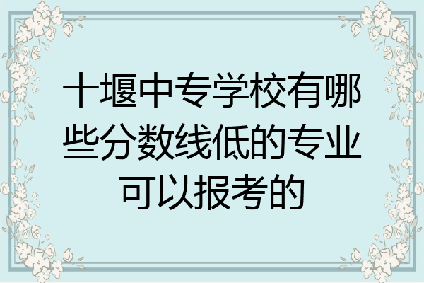 十堰中专学校有哪些分数线低的专业可以报考的