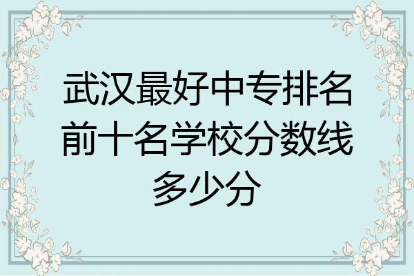 武汉最好中专排名前十名学校分数线多少分