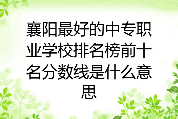 襄阳最好的中专职业学校排名榜前十名分数线是什么意思