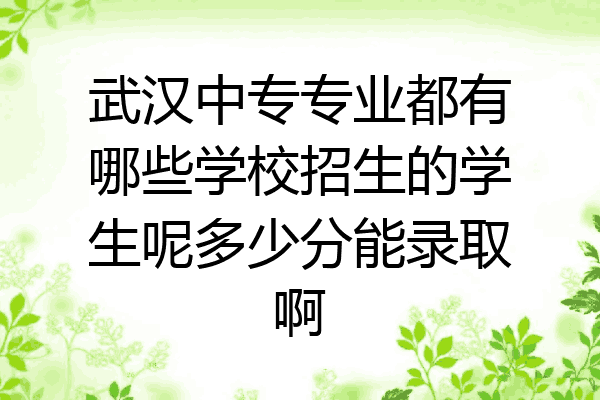 武汉中专专业都有哪些学校招生的学生呢多少分能录取啊