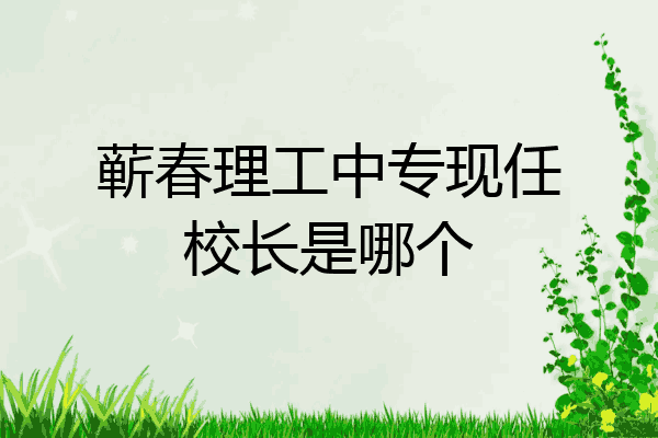 蕲春理工中专现任校长是哪个
