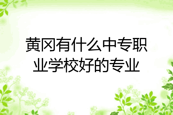 黄冈有什么中专职业学校好的专业