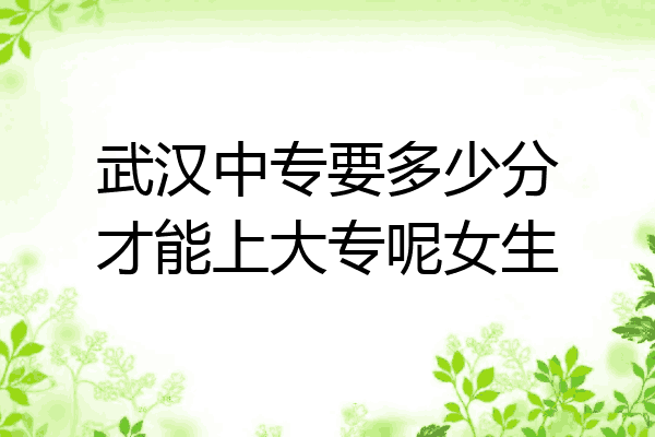 武汉中专要多少分才能上大专呢女生
