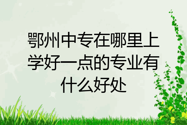 鄂州中专在哪里上学好一点的专业有什么好处