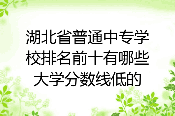 湖北省普通中专学校排名前十有哪些大学分数线低的