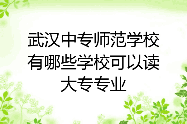 武汉中专师范学校有哪些学校可以读大专专业