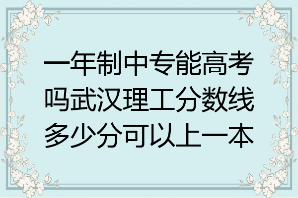 一年制中专能高考吗武汉理工分数线多少分可以上一本