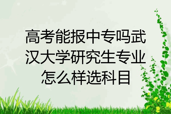 高考能报中专吗武汉大学研究生专业怎么样选科目