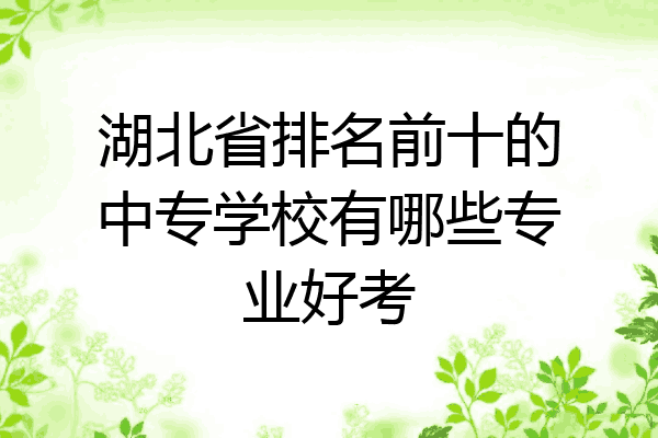湖北省排名前十的中专学校有哪些专业好考