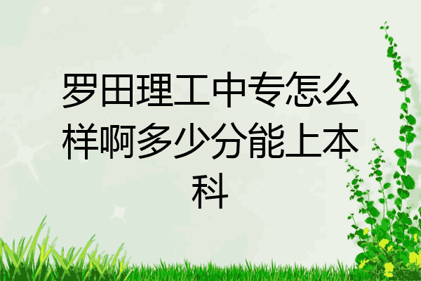 罗田理工中专怎么样啊多少分能上本科