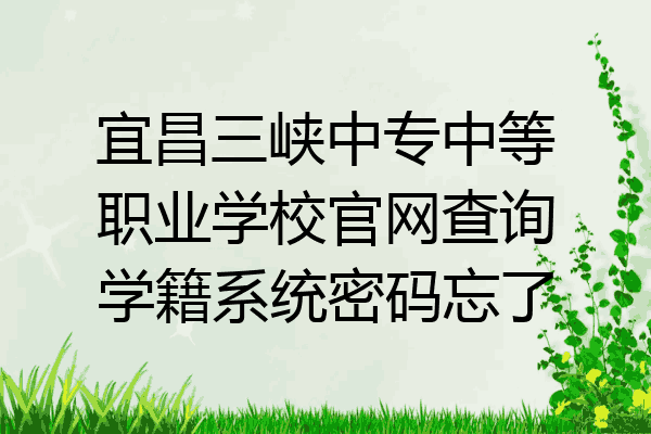 宜昌三峡中专中等职业学校官网查询学籍系统密码忘了