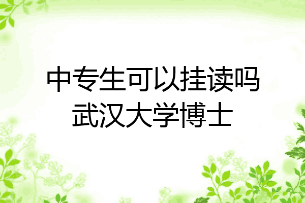 中专生可以挂读吗武汉大学博士