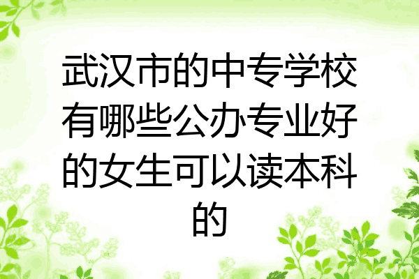 武汉市的中专学校有哪些公办专业好的女生可以读本科的