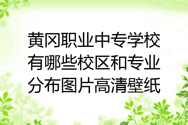 黄冈职业中专学校有哪些校区和专业分布图片高清壁纸