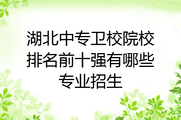 湖北中专卫校院校排名前十强有哪些专业招生