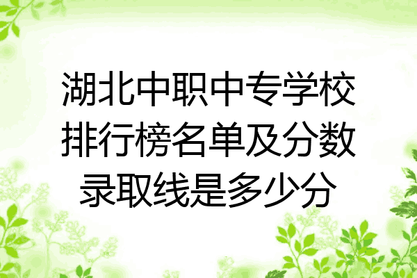 湖北中职中专学校排行榜名单及分数录取线是多少分