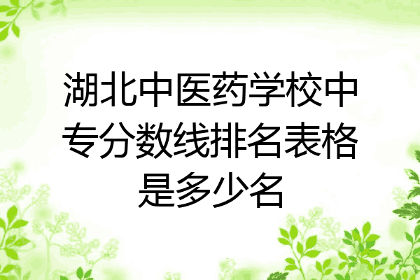 湖北中医药学校中专分数线排名表格是多少名
