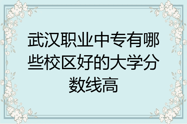 武汉职业中专有哪些校区好的大学分数线高