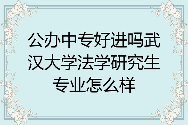 公办中专好进吗武汉大学法学研究生专业怎么样