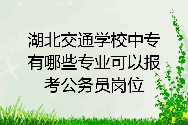湖北交通学校中专有哪些专业可以报考公务员岗位