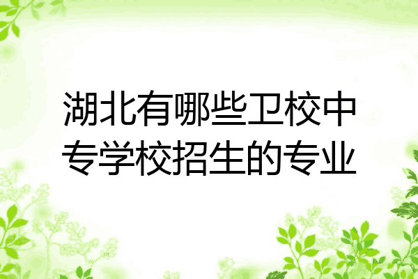 湖北有哪些卫校中专学校招生的专业
