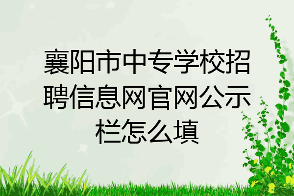 襄阳市中专学校招聘信息网官网公示栏怎么填