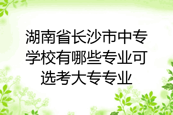 湖南省长沙市中专学校有哪些专业可选考大专专业