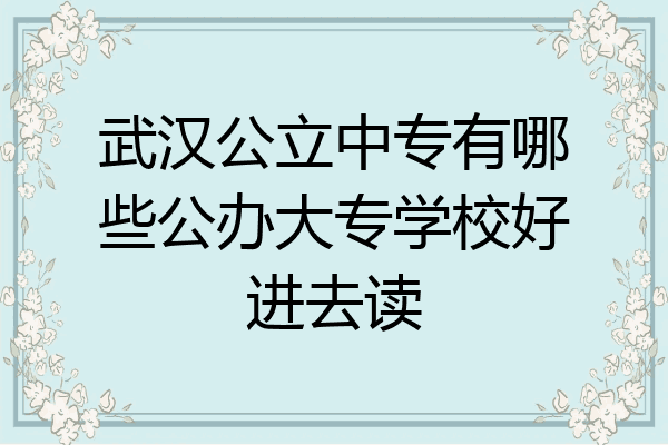 武汉公立中专有哪些公办大专学校好进去读