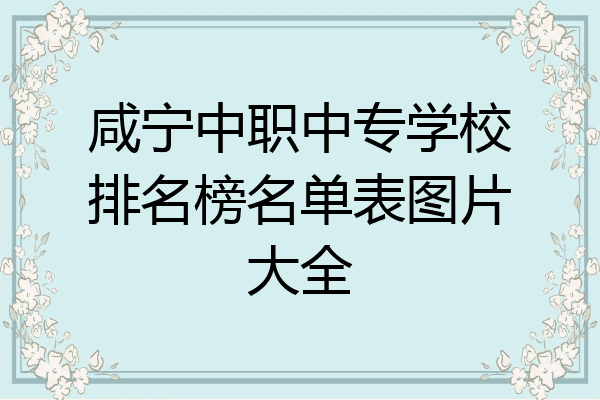 咸宁中职中专学校排名榜名单表图片大全