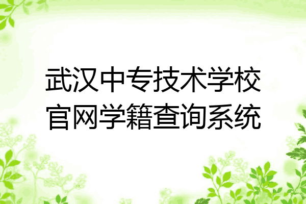 武汉中专技术学校官网学籍查询系统