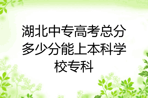 湖北中专高考总分多少分能上本科学校专科