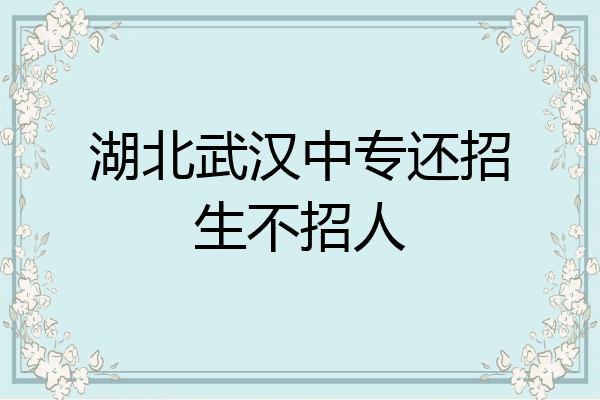 湖北武汉中专还招生不招人