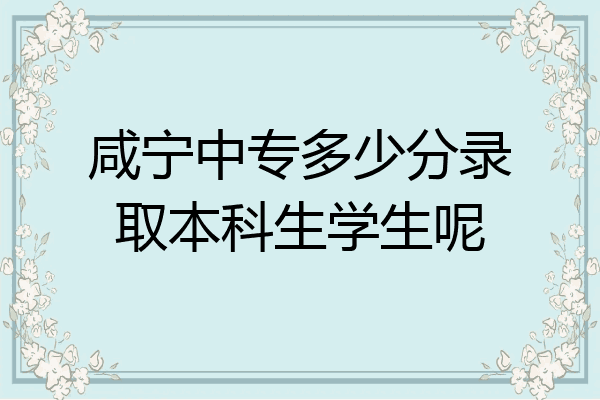 咸宁中专多少分录取本科生学生呢
