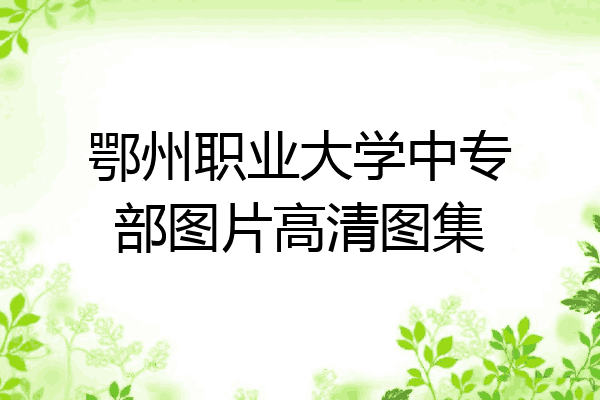 鄂州职业大学中专部图片高清图集