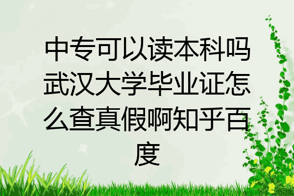 中专可以读本科吗武汉大学毕业证怎么查真假啊知乎百度