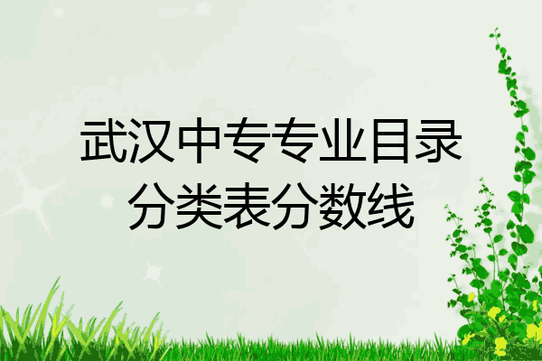 武汉中专专业目录分类表分数线