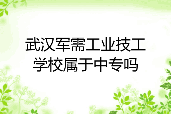 武汉军需工业技工学校属于中专吗