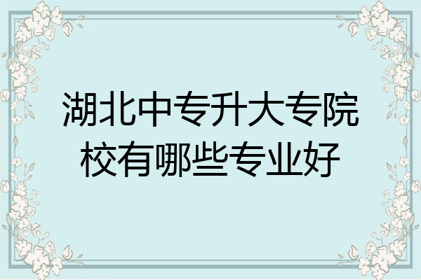 湖北中专升大专院校有哪些专业好