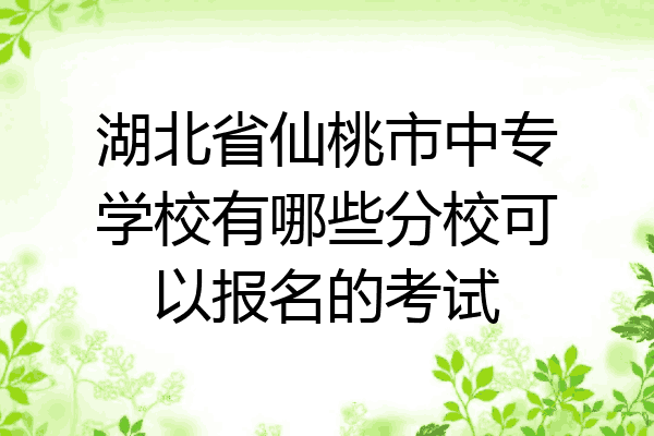 湖北省仙桃市中专学校有哪些分校可以报名的考试