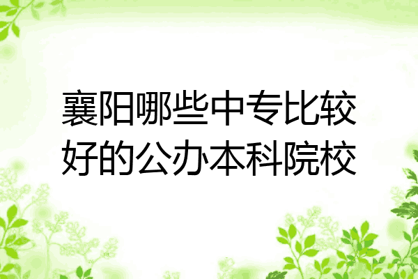 襄阳哪些中专比较好的公办本科院校