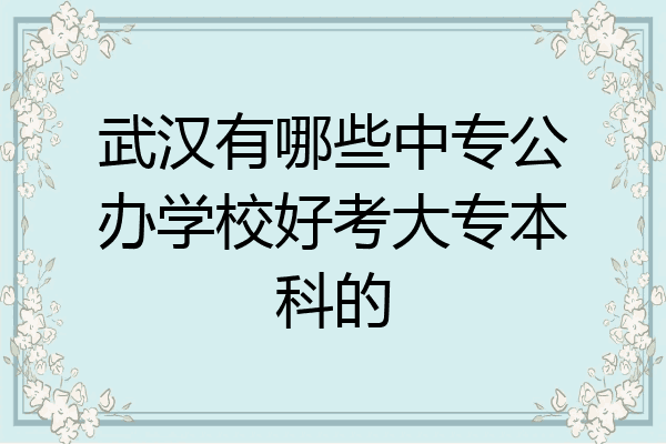 武汉有哪些中专公办学校好考大专本科的